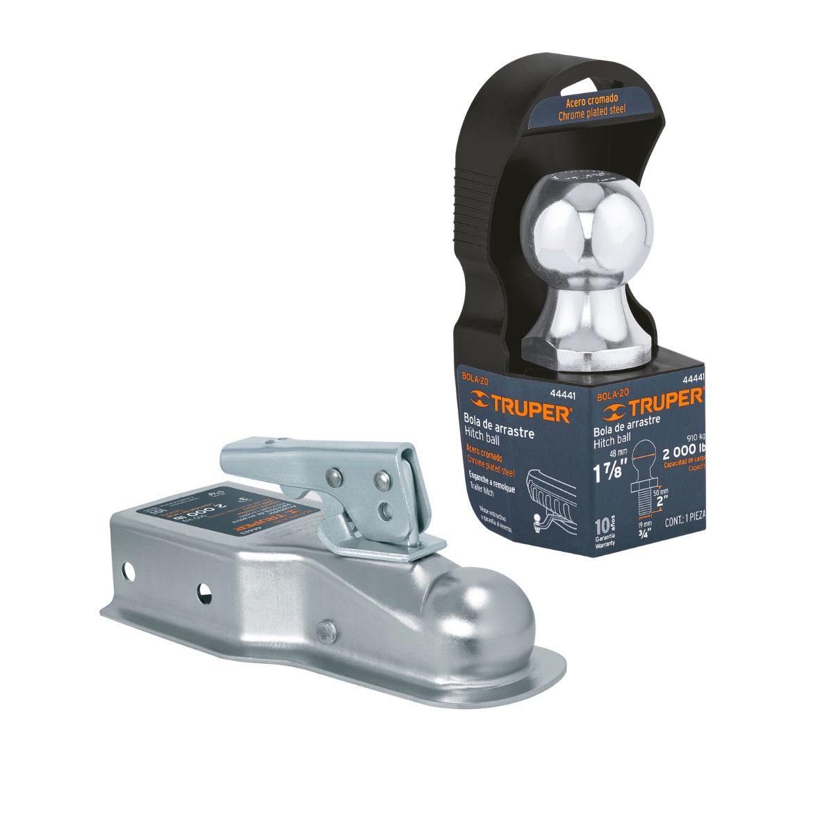 TRUPER - Pack de Remolque Bola de Arrastre y Acoplador 910 kg Truper