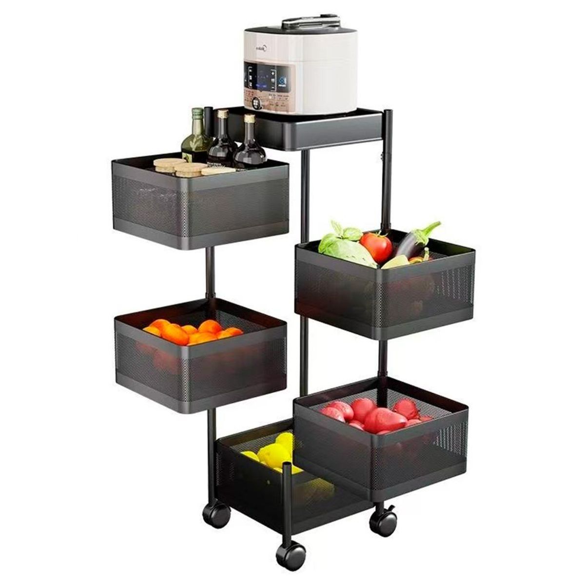 Carro Organizador con Ruedas Multiuso 5 niveles Rectangular, marca DETODOYMAS - Foto Principal
