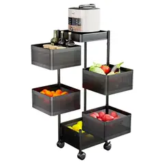 DETODOYMAS - Carro Organizador con Ruedas Multiuso 5 niveles Rectangular
