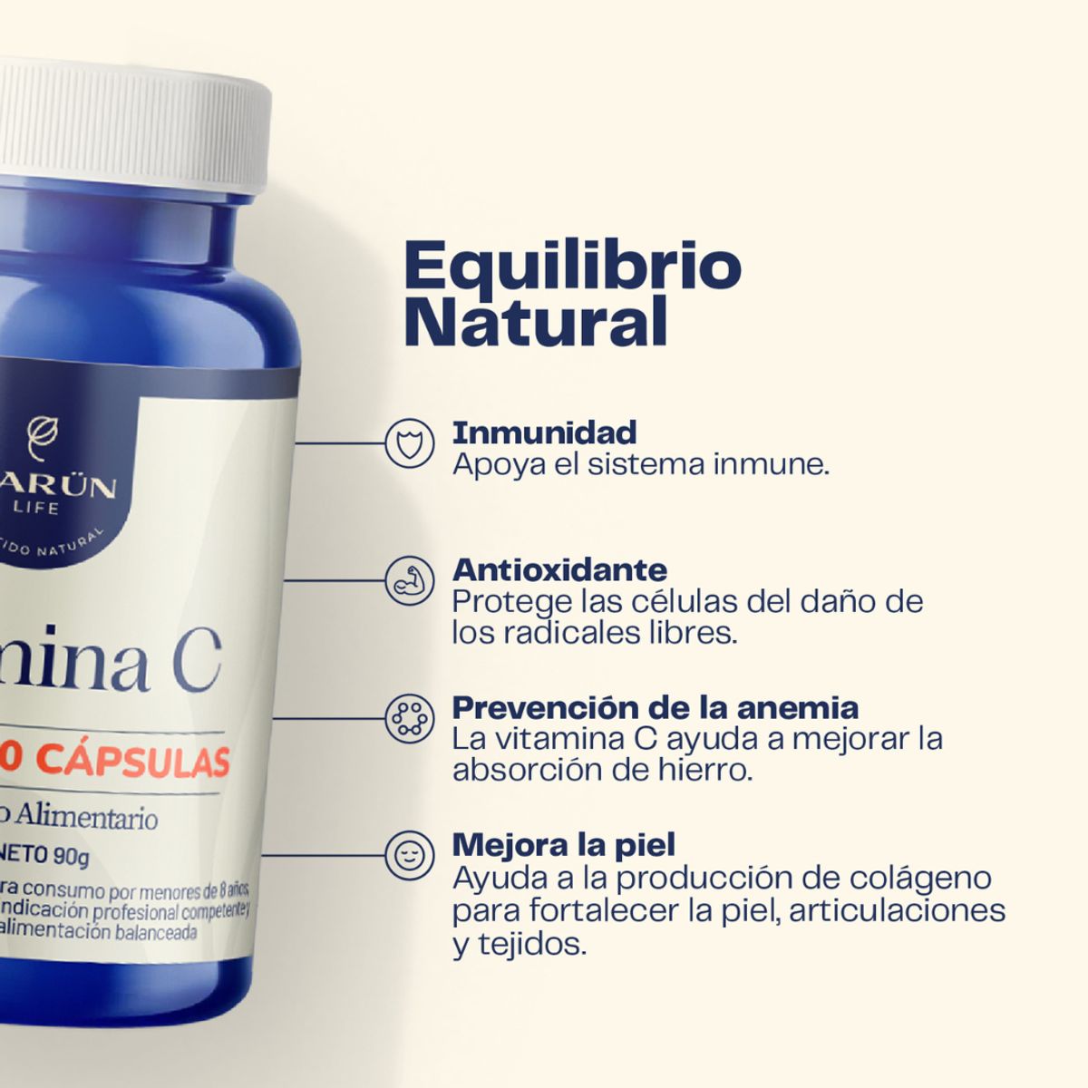 KARUNLIFE - Pack x3 Vitamina C 270 Capsulas 1000 Mg Karun Life