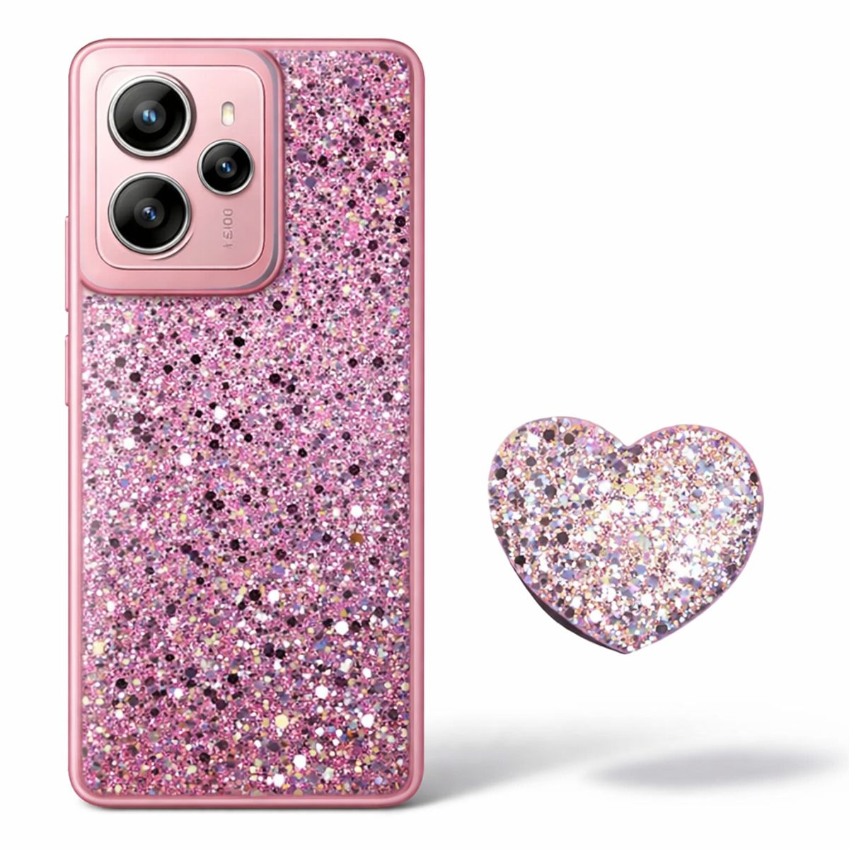 GENERICO - CARCASA PARA XIAOMI REDMI NOTE 14 5G GLITTER BRILLO CON POP SOCKET