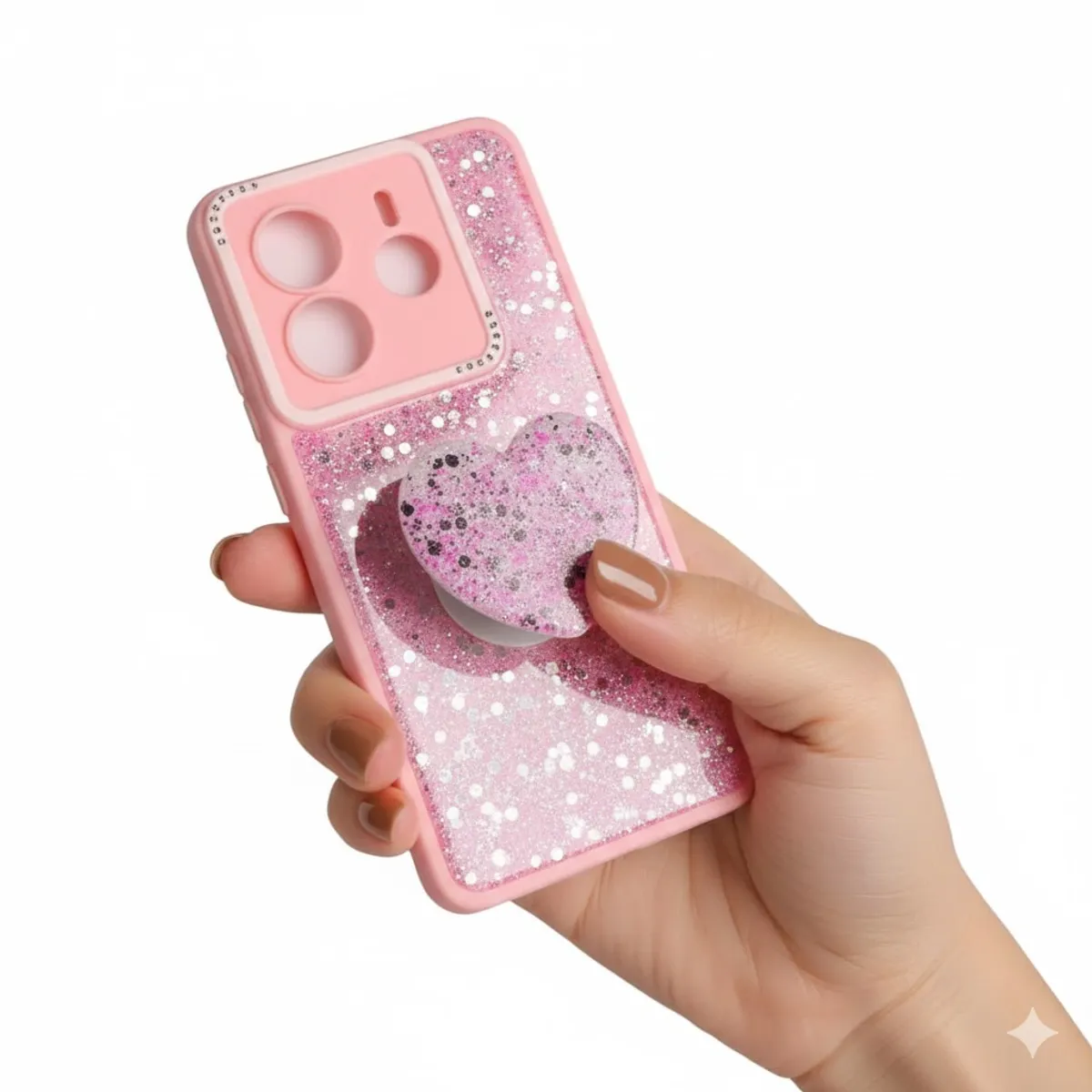 GENERICO - CARCASA PARA XIAOMI REDMI NOTE 14 5G GLITTER BRILLO CON POP SOCKET