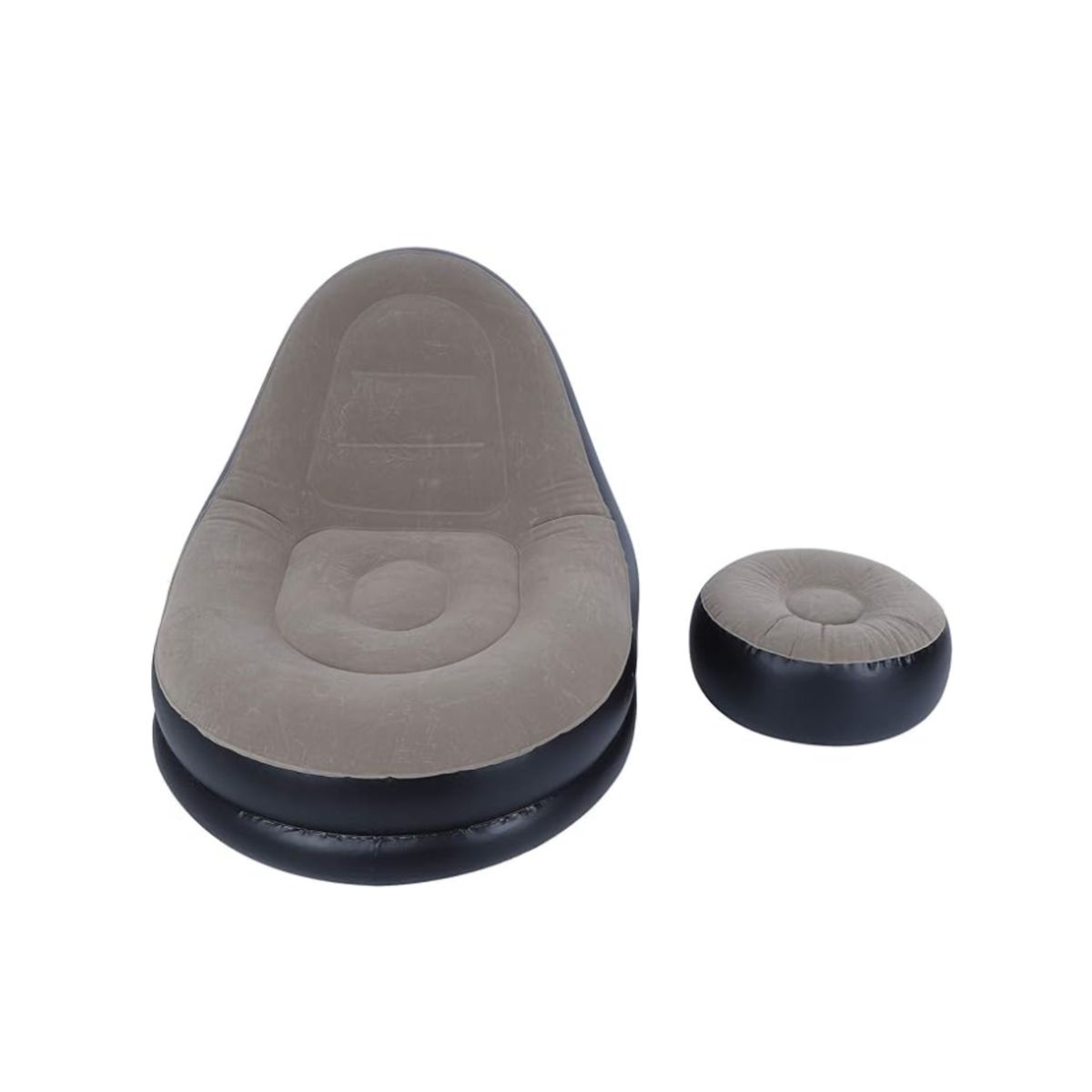 GENERICO - Sofa Silla Sillón Inflable Con Reposa Pies Color Gris
