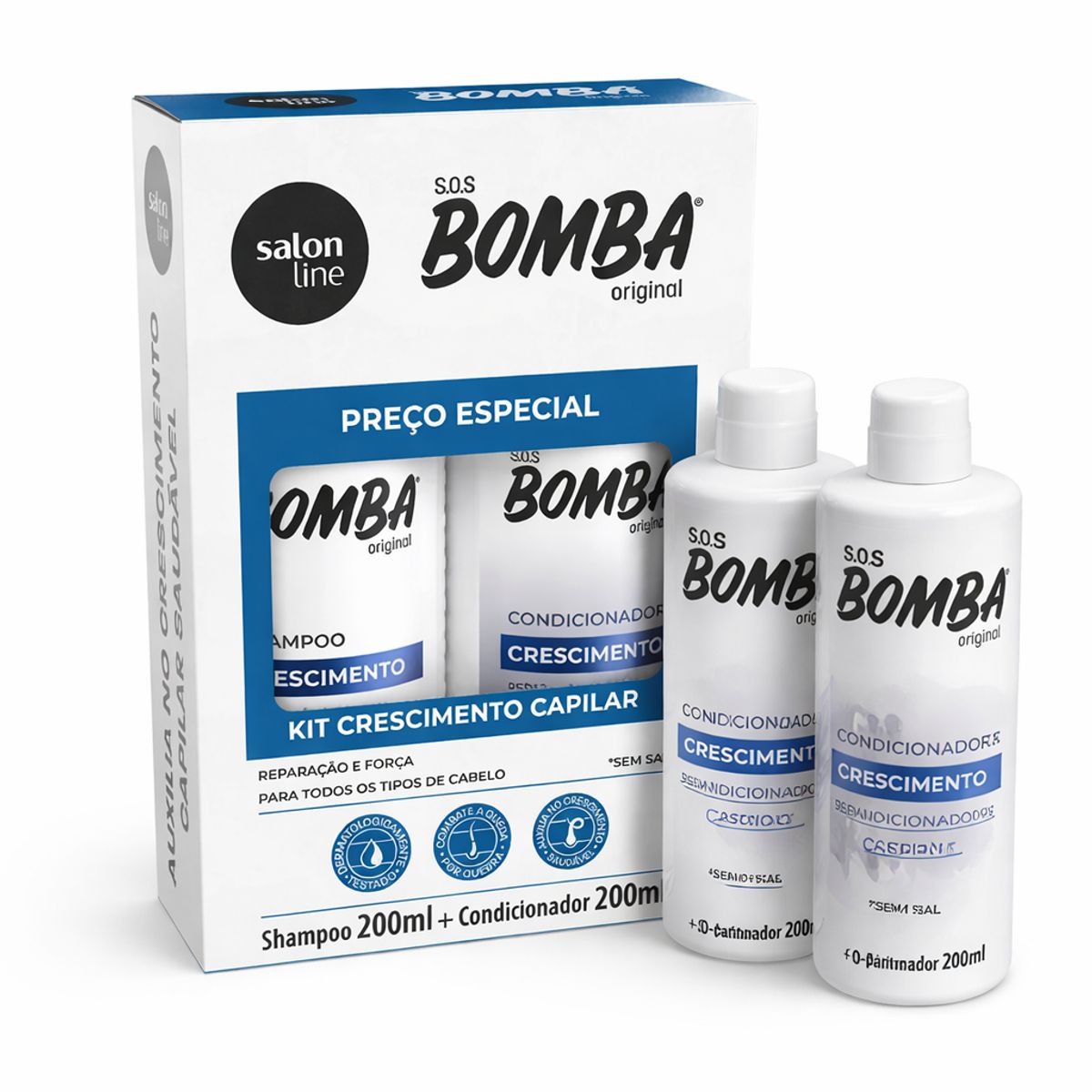 SALON LINE - KIT SHAMPOO + ACOND SOS BOMBA ORIGINAL 200 ML SALON LINE