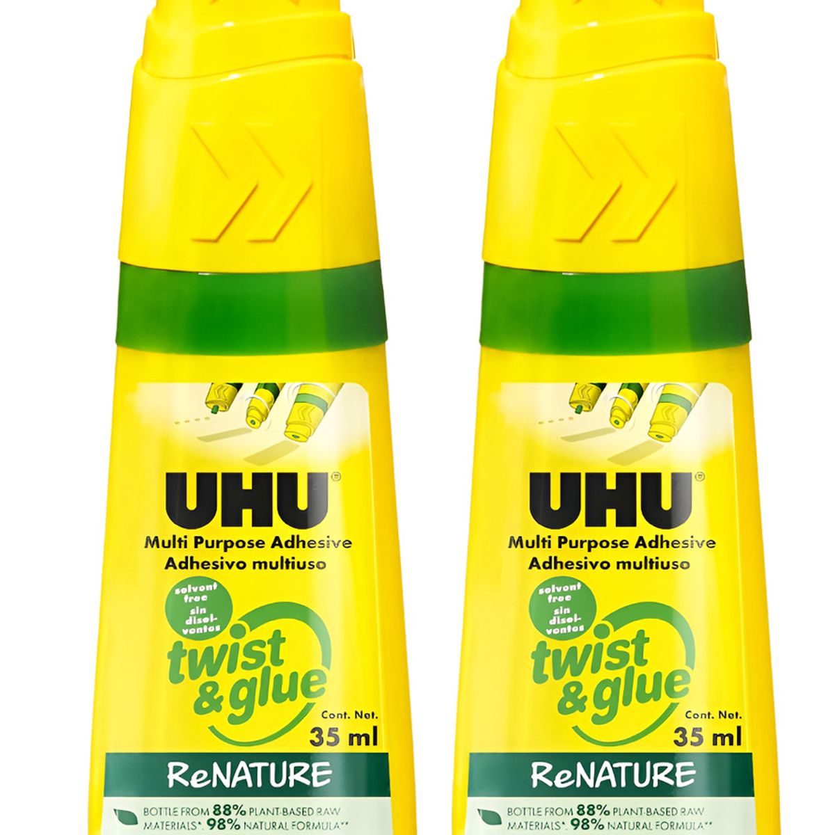 JOVI - Pack 2 Uhu Pegamento Liquido Twist&glue Renature 35 Ml Unid