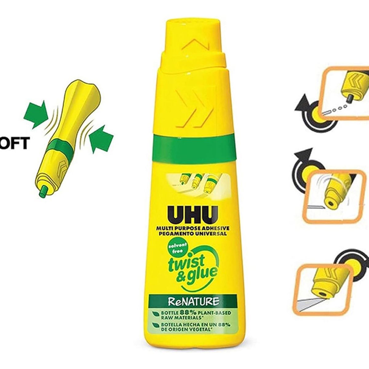 UHU - Uhu Pegamento Liquido Twist&glue Renature Frasco 90ml