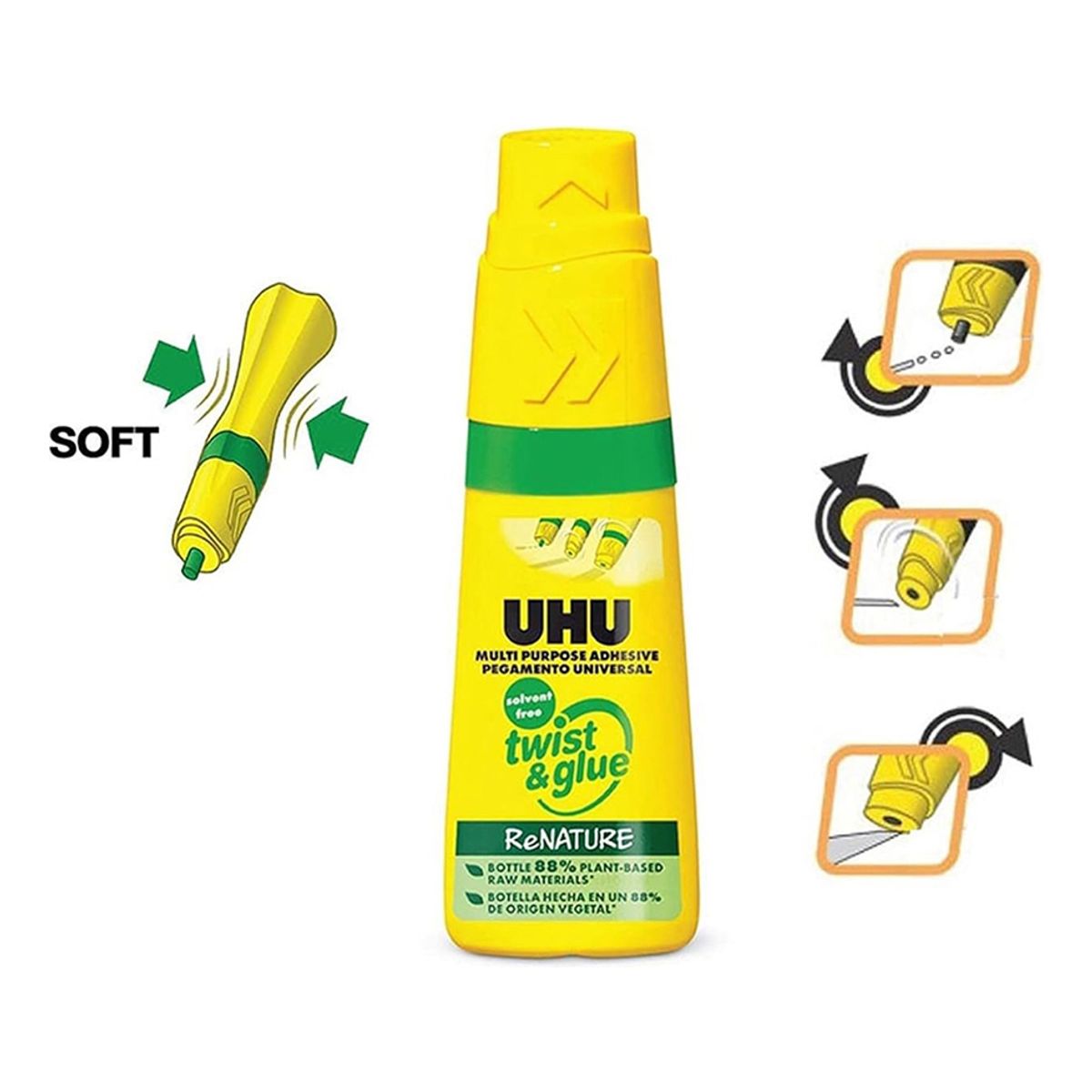 UHU - Uhu Pegamento Liquido Twist&glue Renature Frasco 90ml