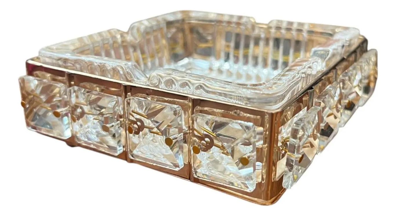 Cenicero De Vidrio Cristal Elegante Decorativo Cuadrado