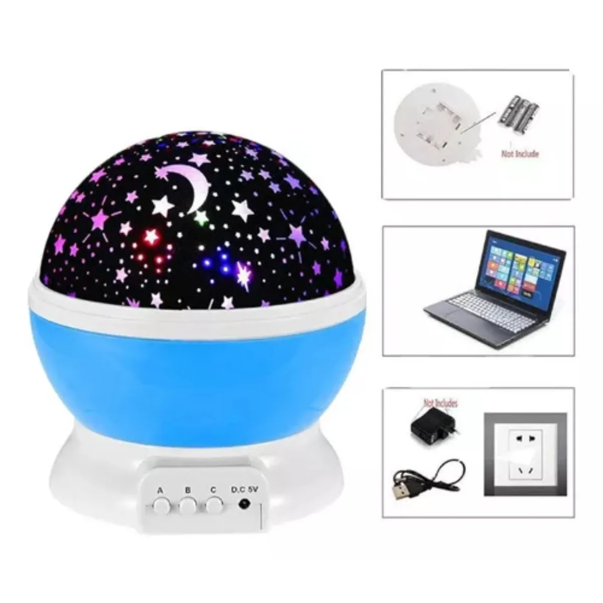 GENERICO - Proyector Lampara Luz Led Espantacuco Cielo Estrellas Azul