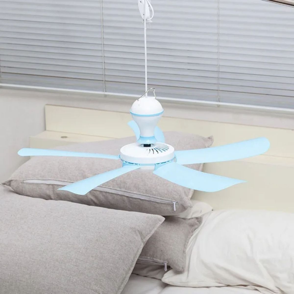 GENERICO - Ventilador Silencioso De Techo Económico 5 Aspas Celeste 40cm