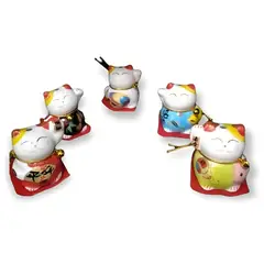 GENERICO - Set Decorativo Maneki Neko Gatos de la Suerte Orientales