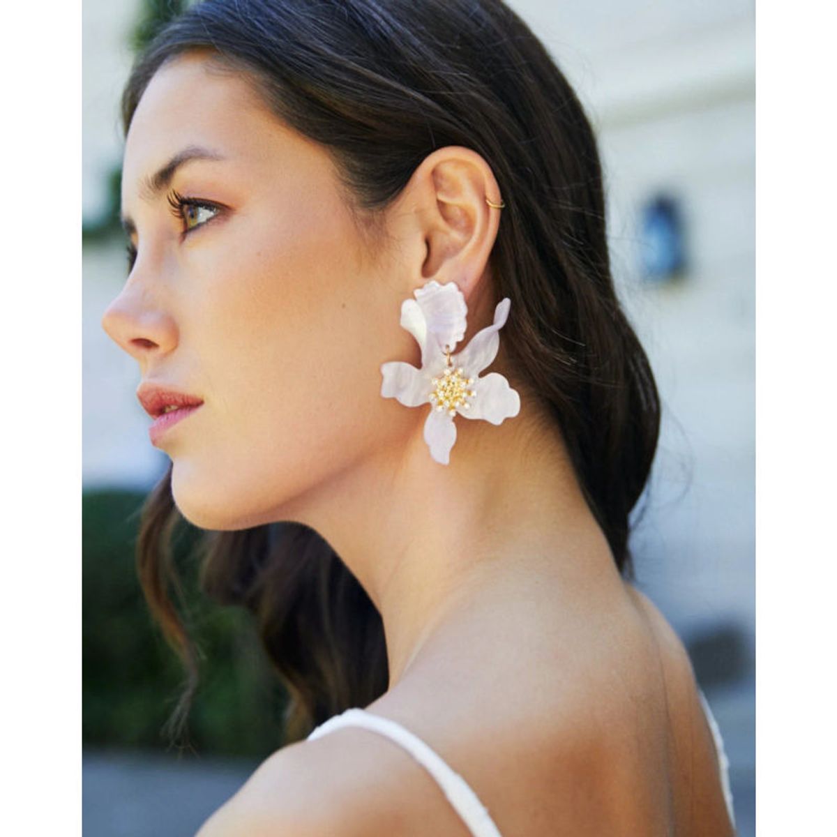 MI PLACARD - Aros Maxi Flor Brillos Lila