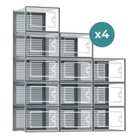 Caja Organizadora De Zapatos Set 4 Apilables Y Firme Colores