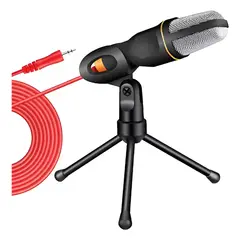 EZRA - Micrófono De Condensador Profesional Pc Con Trípod Streaming Negro