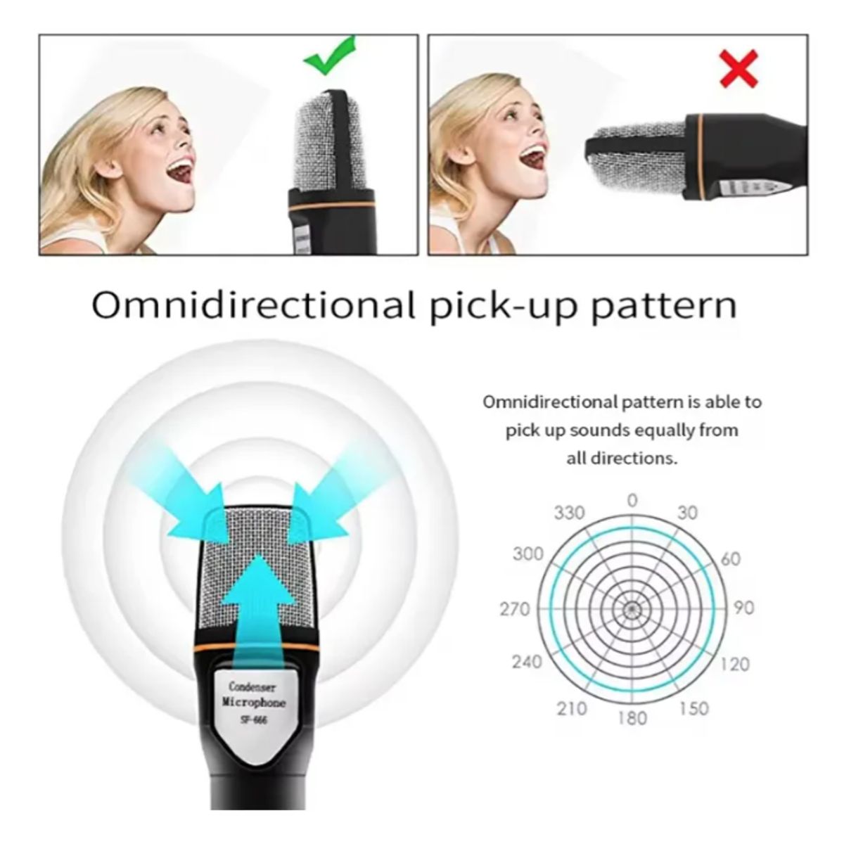 EZRA - Micrófono De Condensador Profesional Pc Con Trípod Streaming Negro