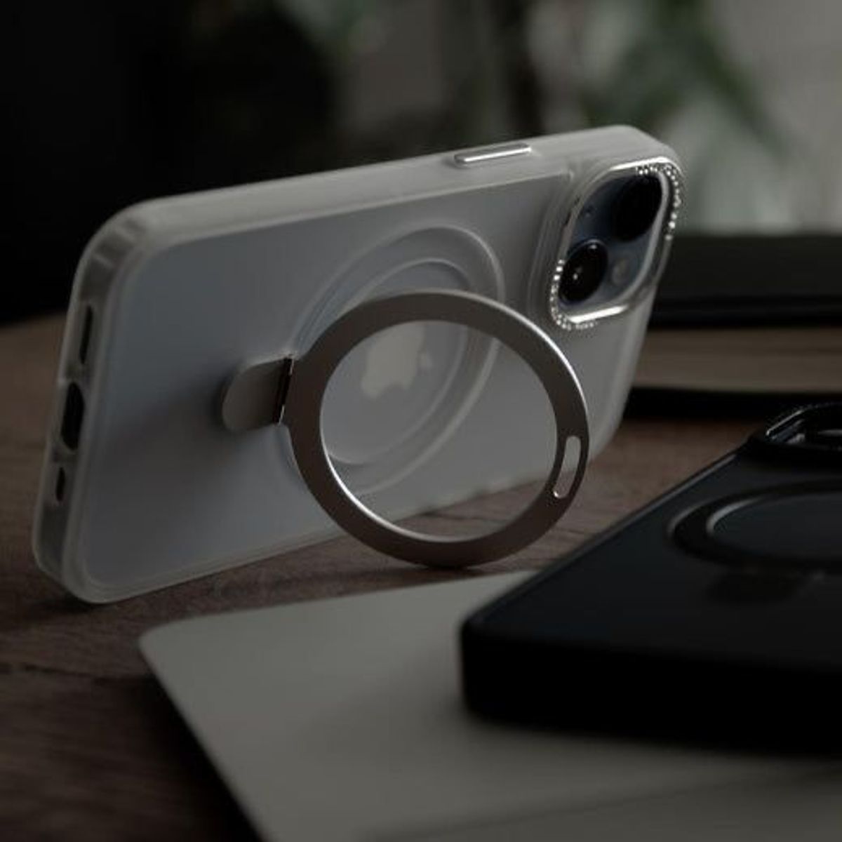 GENERICO - Anillo Magnético De Silicona Para iPhone Giratoria 360-ROSA