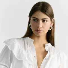 LOUNGE - Aros Mujer Clip Machacado Piedra