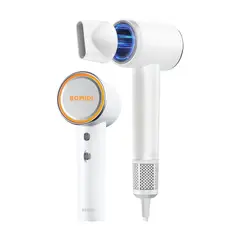 BOMIDI - Secador de Pelo Compacto HD04 Profesional Iónico Negativo Blanco