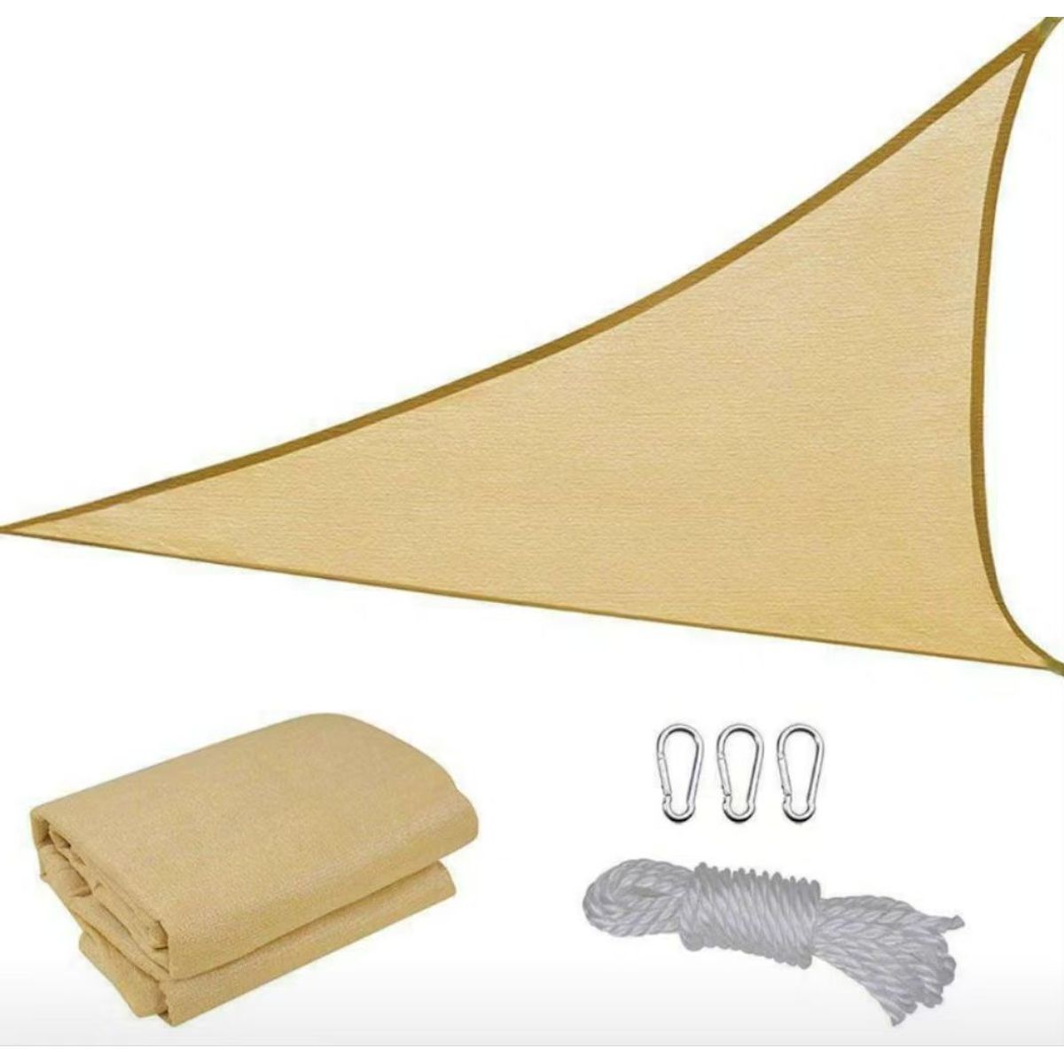 GENERICO - Toldo X1 vela Triangular 5x 5x 5 MT malla terraza sombreadora