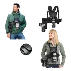 GENERICO - Correa Para Cámara Sistema De Chaleco Con Arnés De Pecho Negro Fomito Mq-msp01