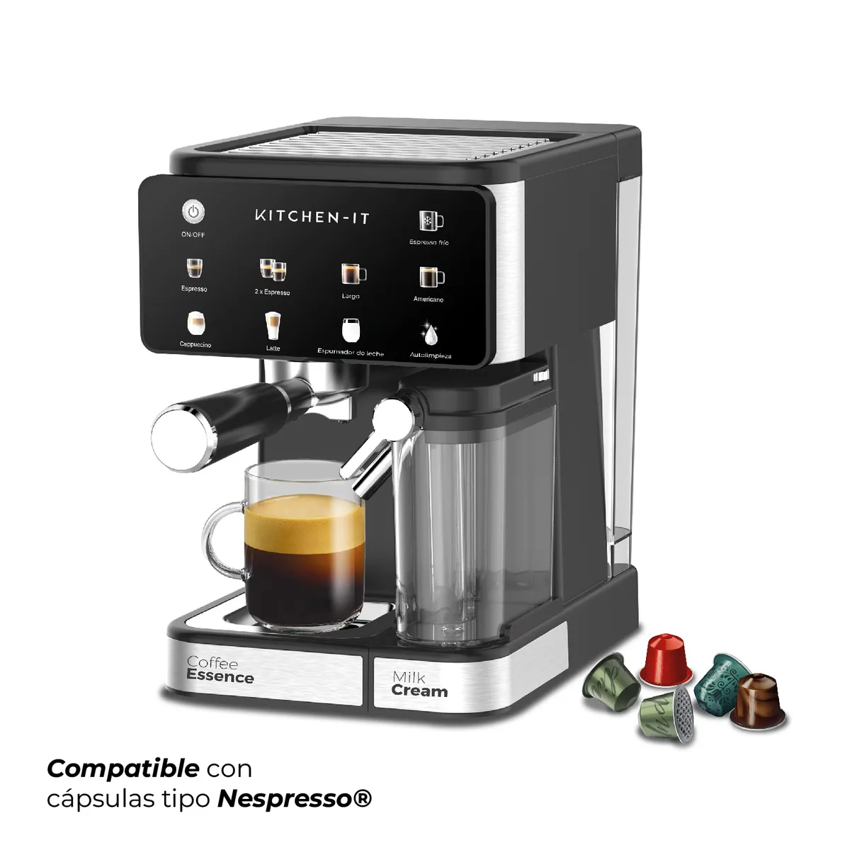 KITCHEN IT - Cafetera Espresso Power Brew 9 en 1 Kitchen-It