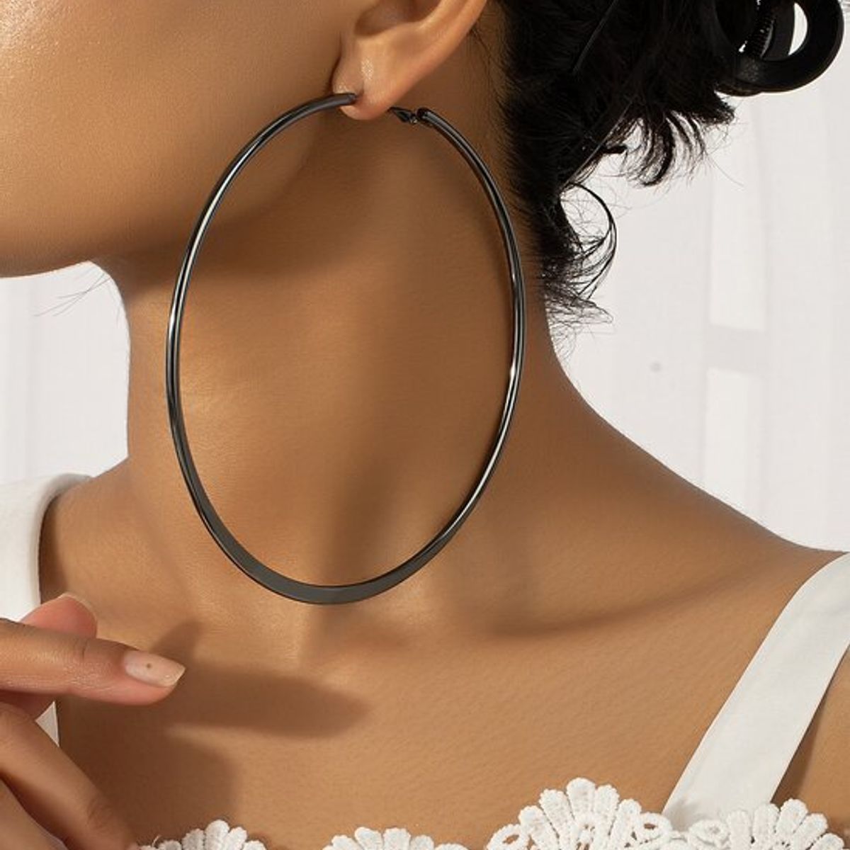 VARIOS - Aros Stacy Negro She Shines