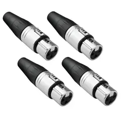 ROXTONE - 4 Conectores XLR hembra de 3 polos RX3FP-NT