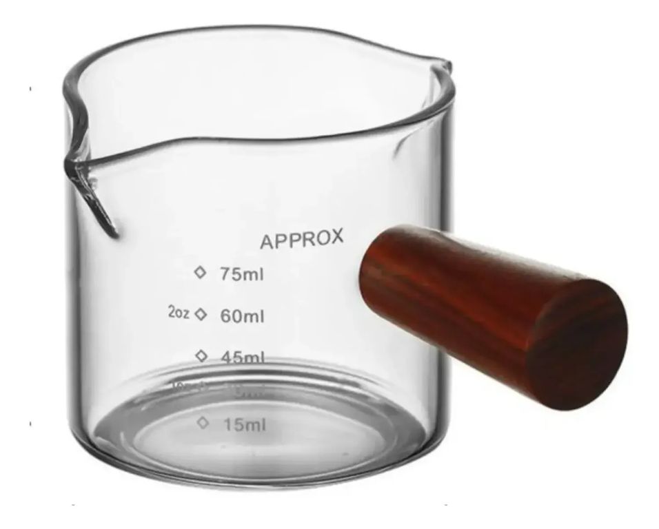 Taza Medidora Vidrio Vaso Medidor Cafe Leche 75ml