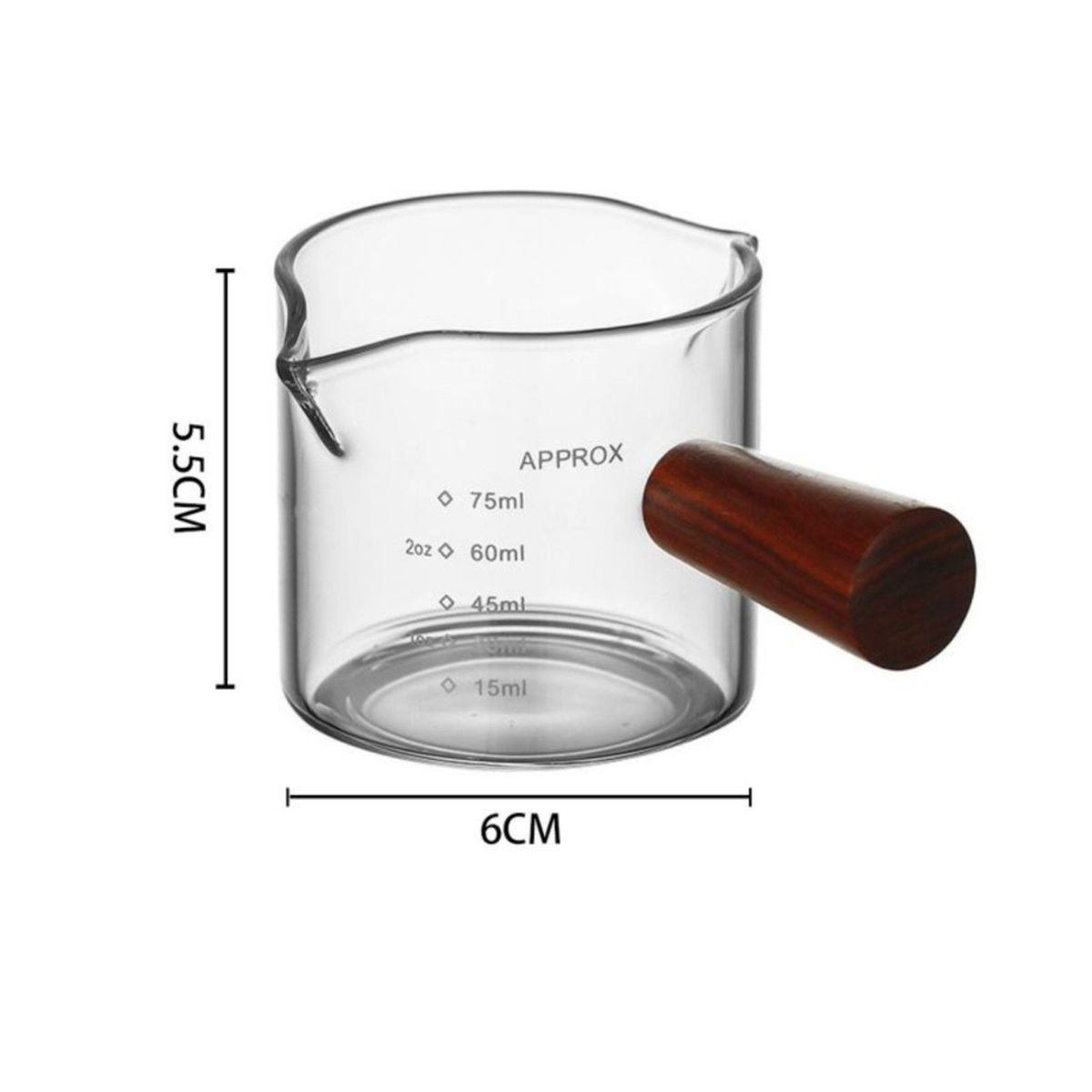 OEM - Taza Medidora Vidrio Vaso Medidor Cafe Leche 75ml