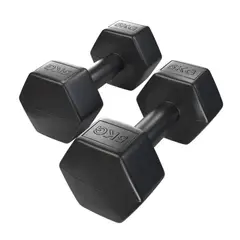 DETODOYMAS - Par Mancuernas Hexagonales Caucho 5 Kg Boost Fitness