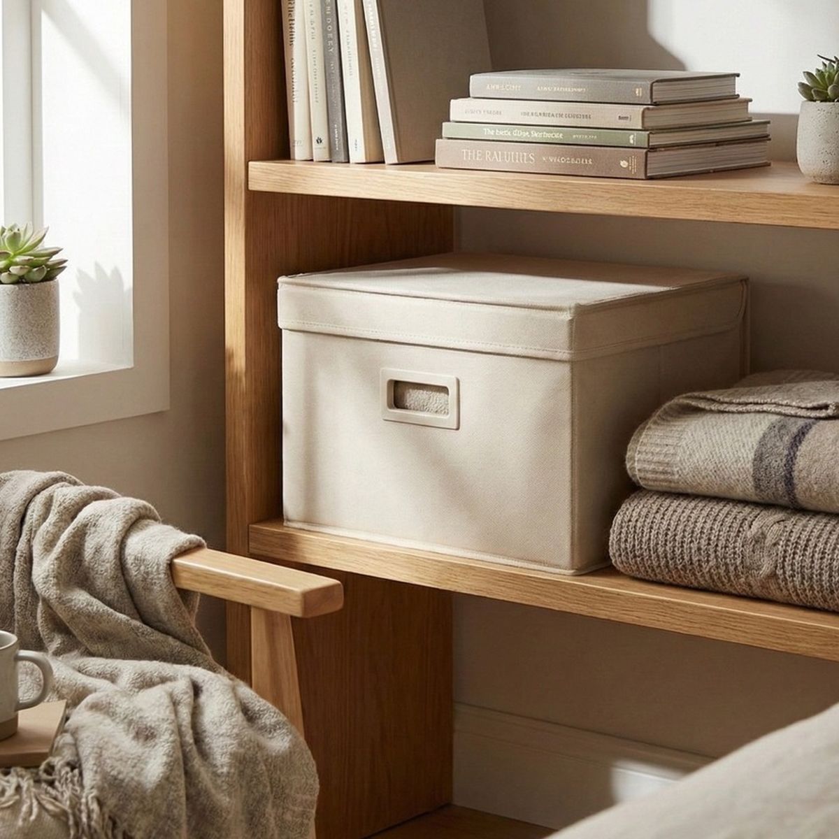 GENERICO - Caja Plegable Organizadra Para Ropa Con Tapa GRIS