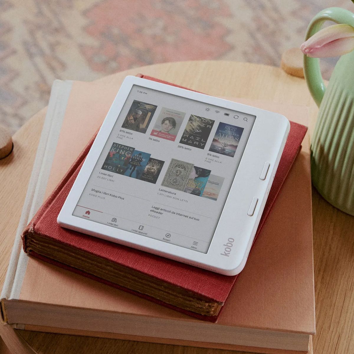 KOBO - Lector e reader Kobo Libra Colour Blanco con Lápiz Stylus 2 Negro