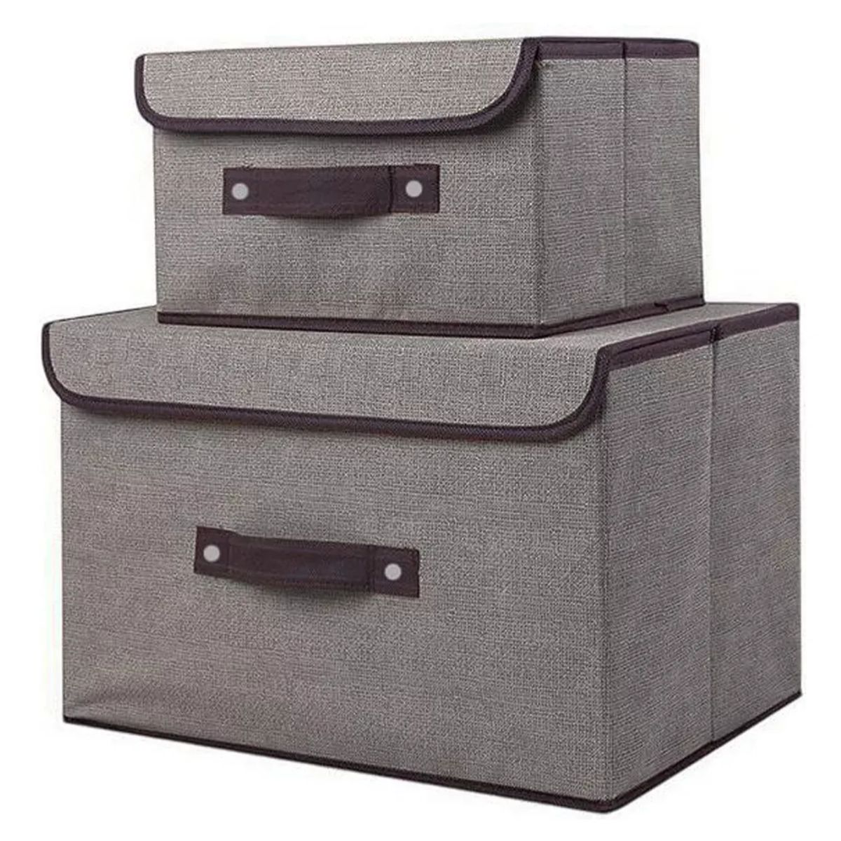 OKAY - Set 2 Cajas Organizadoras De Tela Plegables Con Tapas