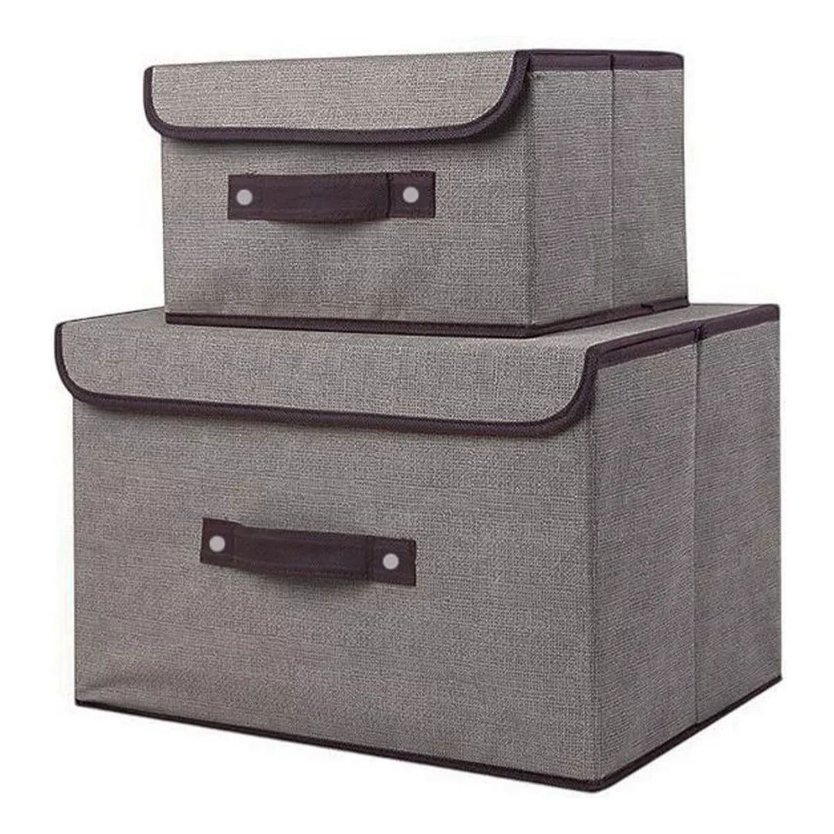 OKAY - Set 2 Cajas Organizadoras De Tela Plegables Con Tapas