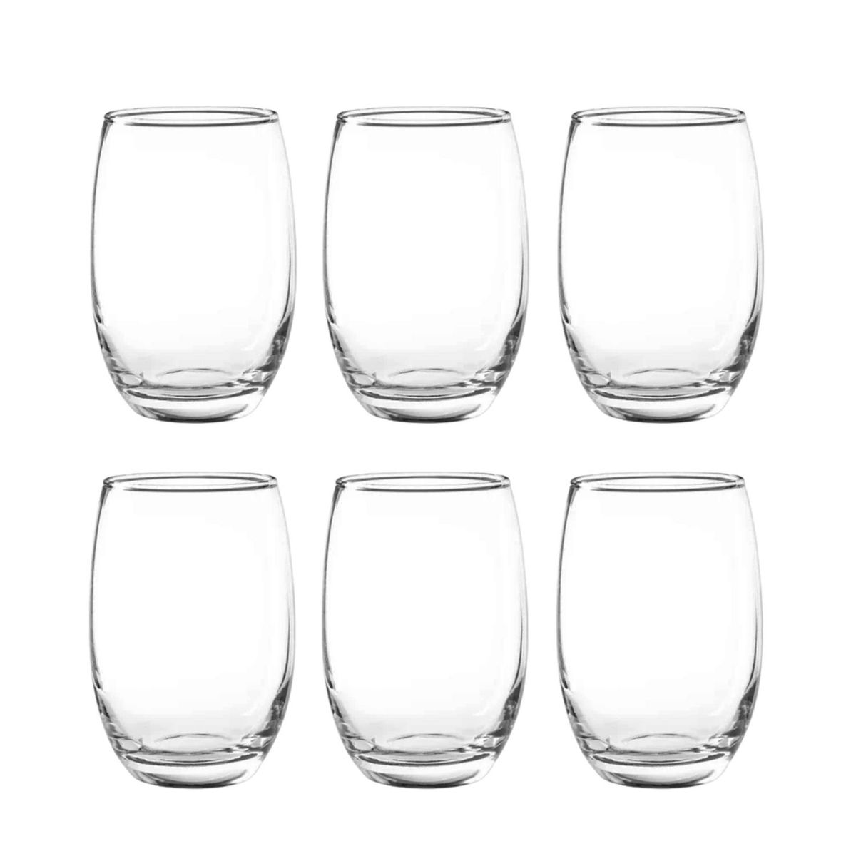 CRISTAR - Set 12 Vasos Altos Mikonos De 460mL Vidrio Transparentes