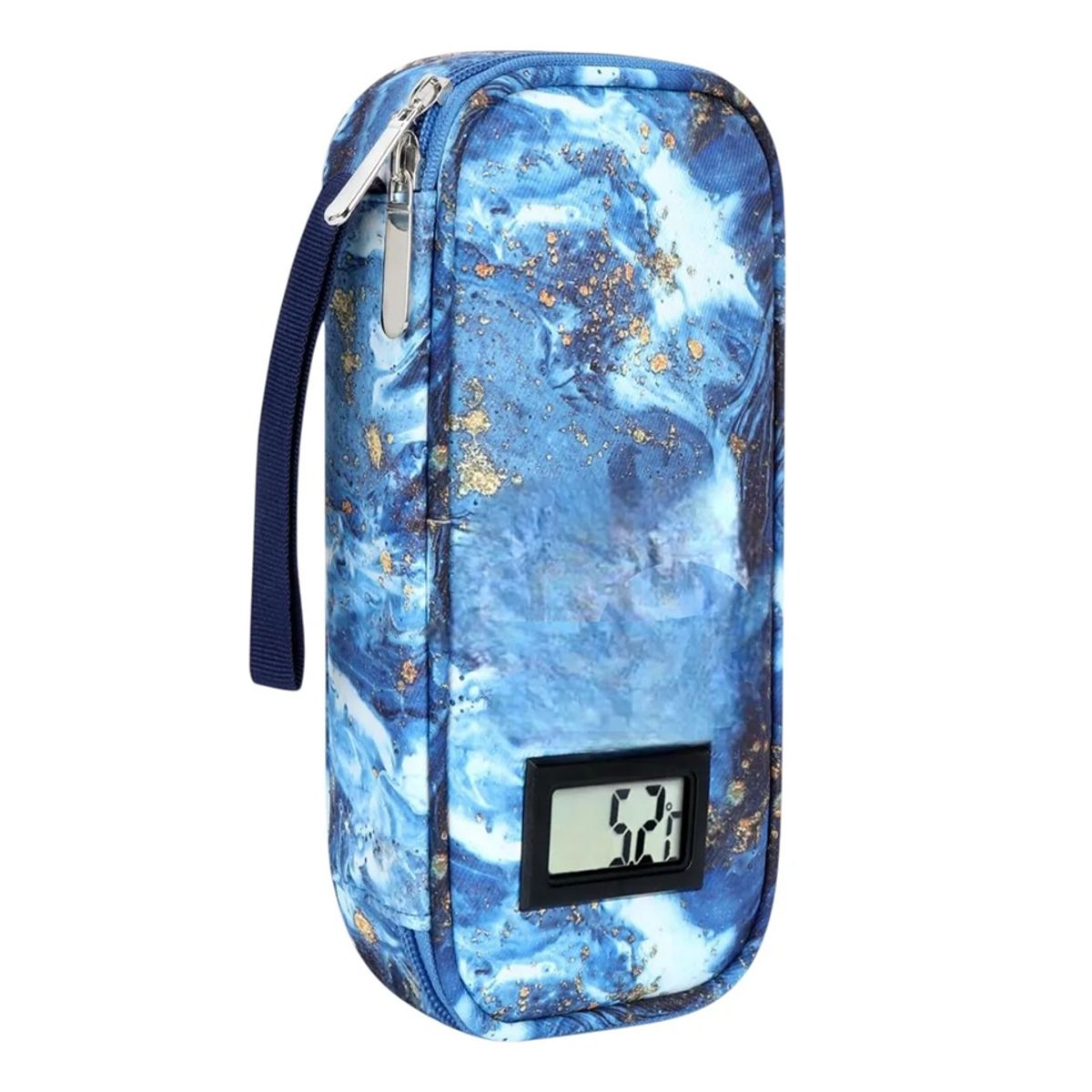 ONEDER - Bolso Estuche De Viaje Cooler Porta Insulina Diabéticos Oneder Flores-Oro