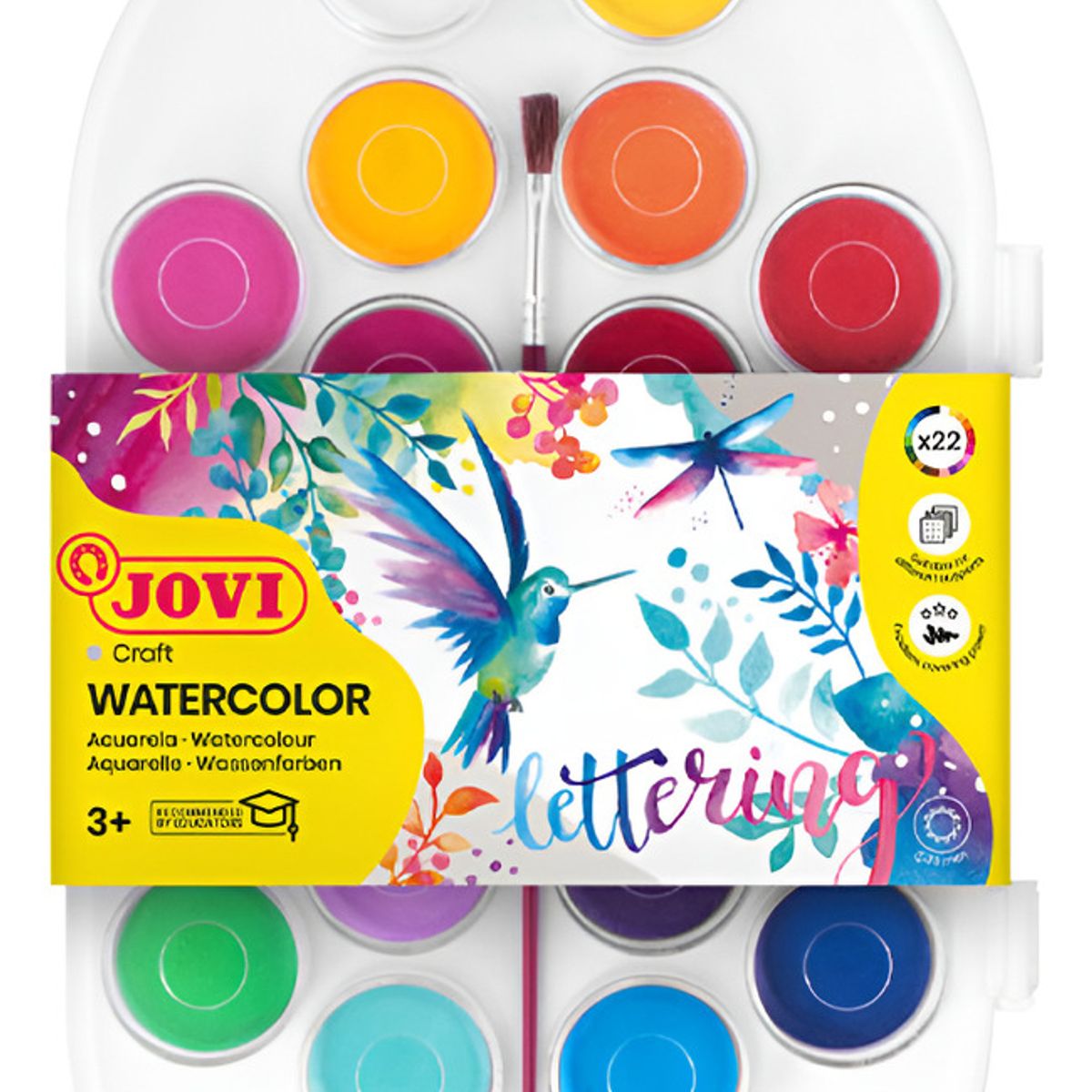 JOVI - Jovi Set Acuarelas Watercolor 22 Colores Surtidos + Pincel