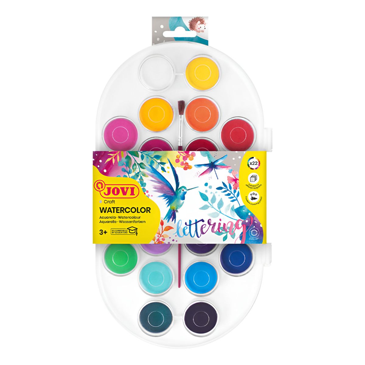 JOVI - Jovi Set Acuarelas Watercolor 22 Colores Surtidos + Pincel