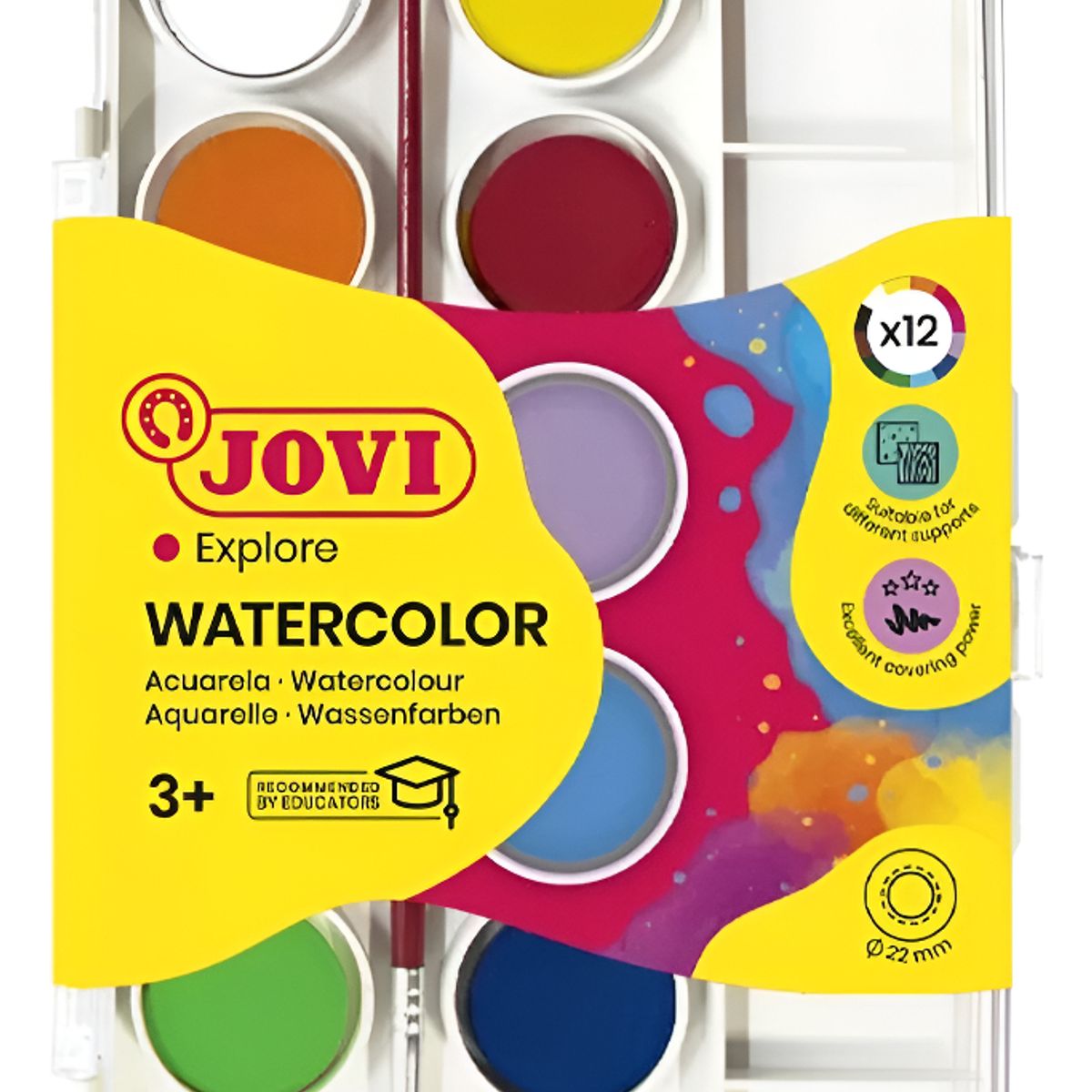 JOVI - Jovi Set Acuarela Watercolors 12 Colores + Pincel