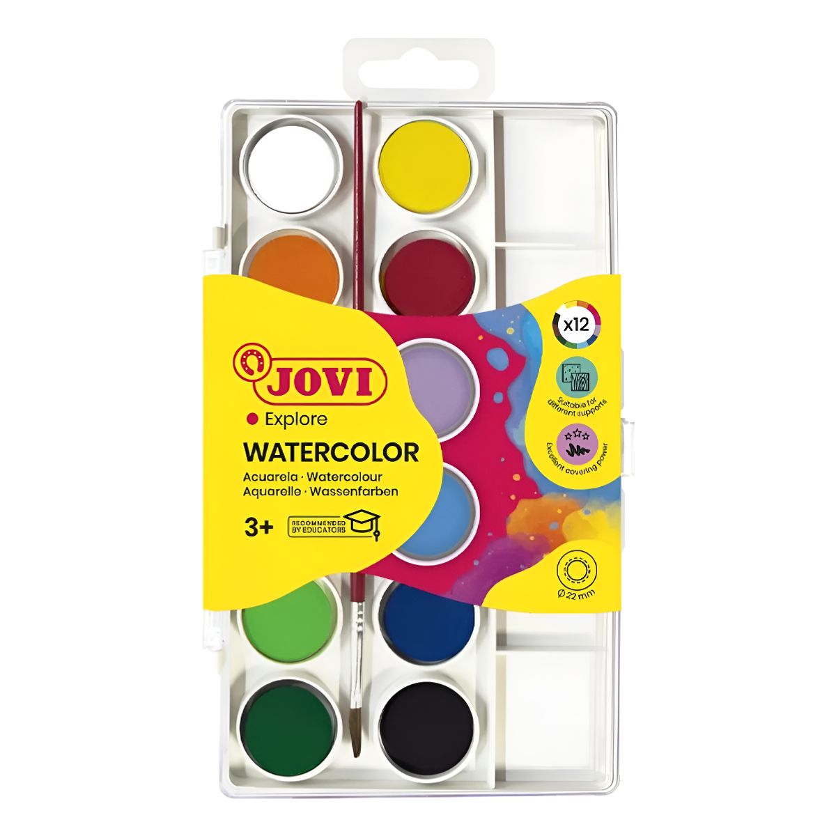 JOVI - Jovi Set Acuarela Watercolors 12 Colores + Pincel