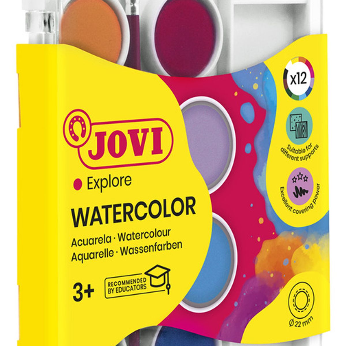 JOVI - Jovi Set Acuarela Watercolors 12 Colores + Pincel