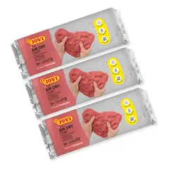 JOVI - Pack De 3 Masas Modelar Airdry Clay Terracota 500 Grs