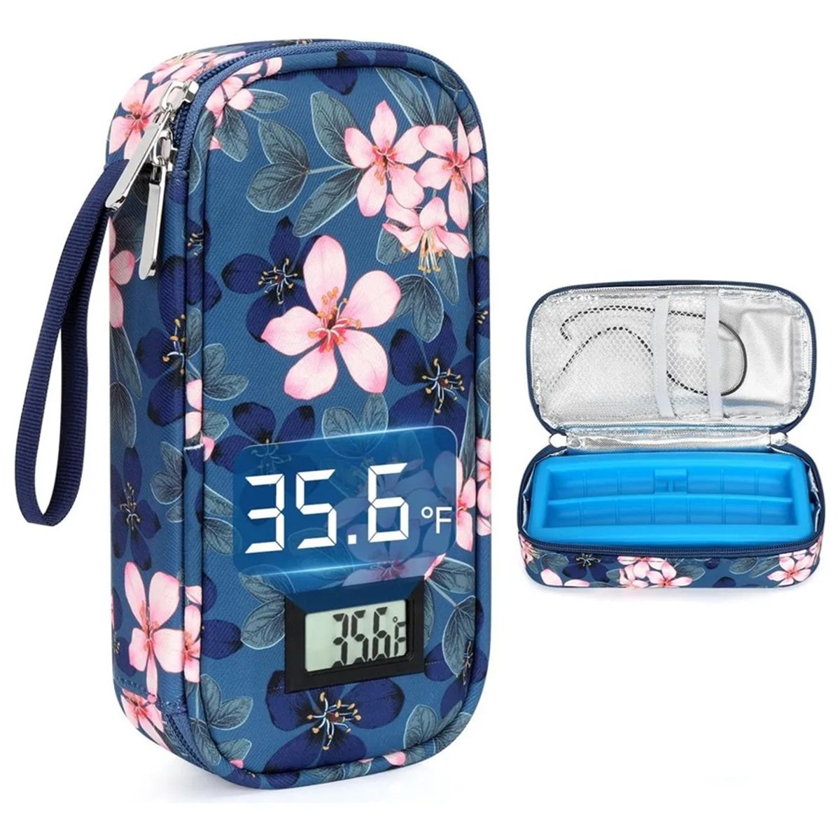 ONEDER - Bolso Estuche De Viaje Cooler Porta Insulina Diabéticos Oneder Magnolia Flores