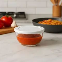 GENERICO - Set 24 Bowls Tazon Recipiente Redondo De Vidrio Con Tapa