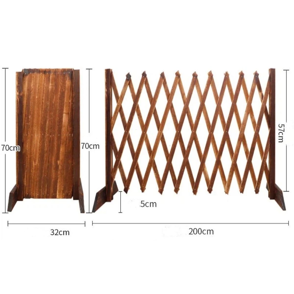 MUNDO MAGIA - Valla De Madera Flexible Para Jardin Bordes Exteriores Madera
