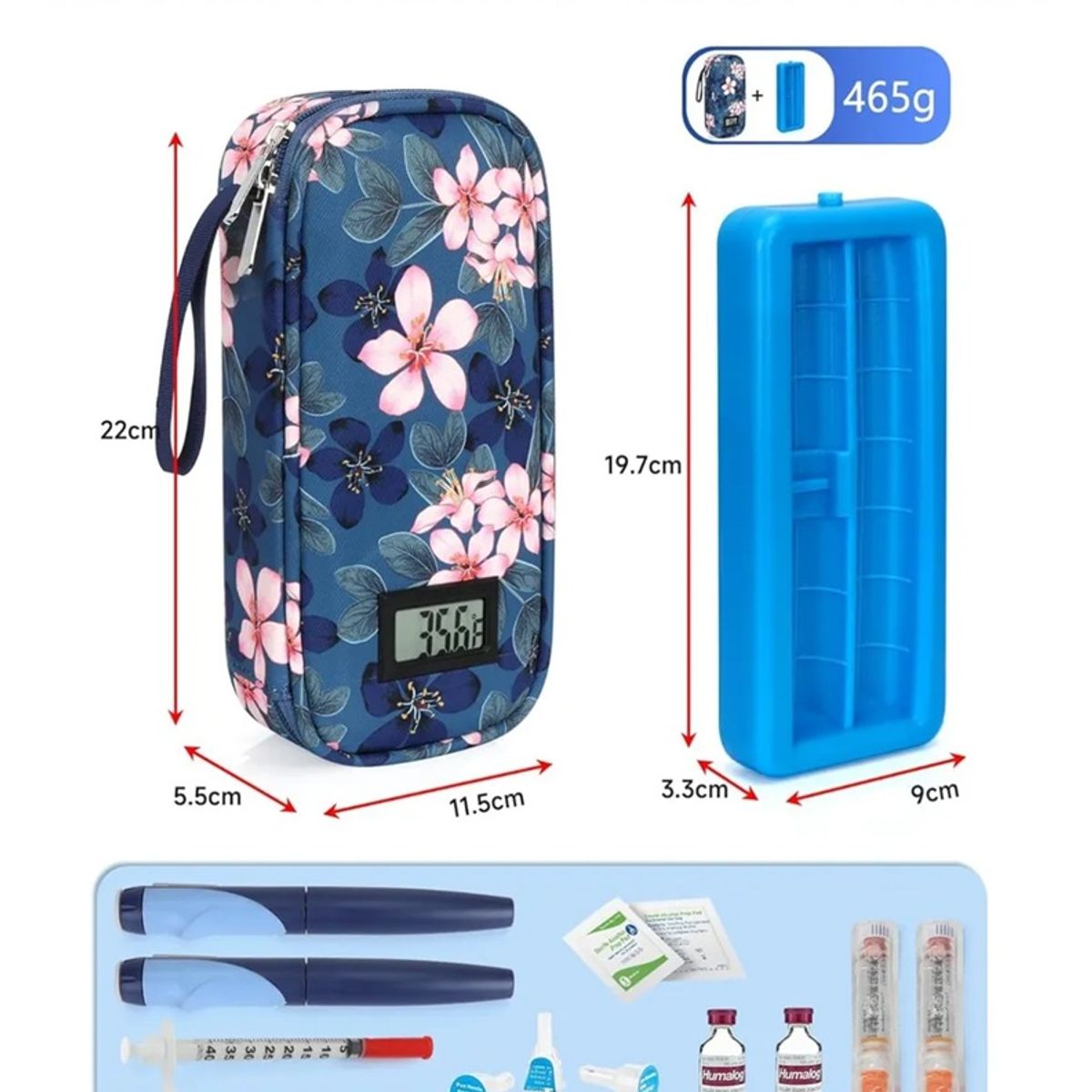 GENERICO - Bolso Estuche De Viaje Cooler Porta Insulina Diabéticos Oneder Magnolia Flores