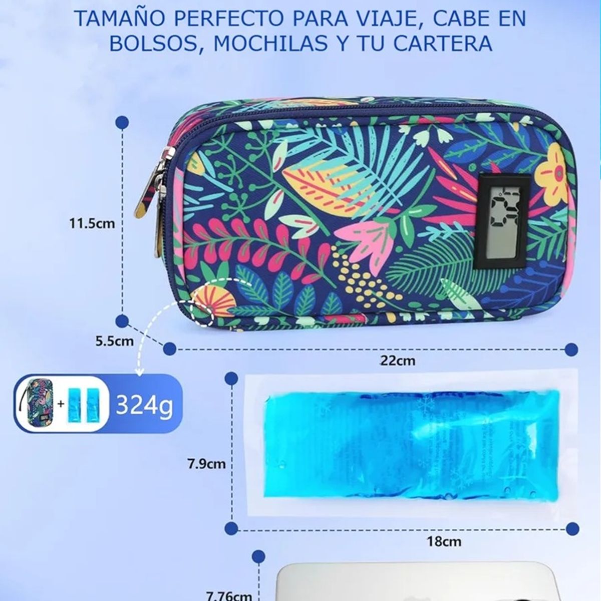 GENERICO - Estuche De Viaje Cooler Bolso Porta Insulina Diabéticos Tropical
