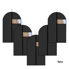 MUNDO MAGIA - Pack 5 Funda Cubre Vestido Traje Guarda Terno 100×60cm Negro