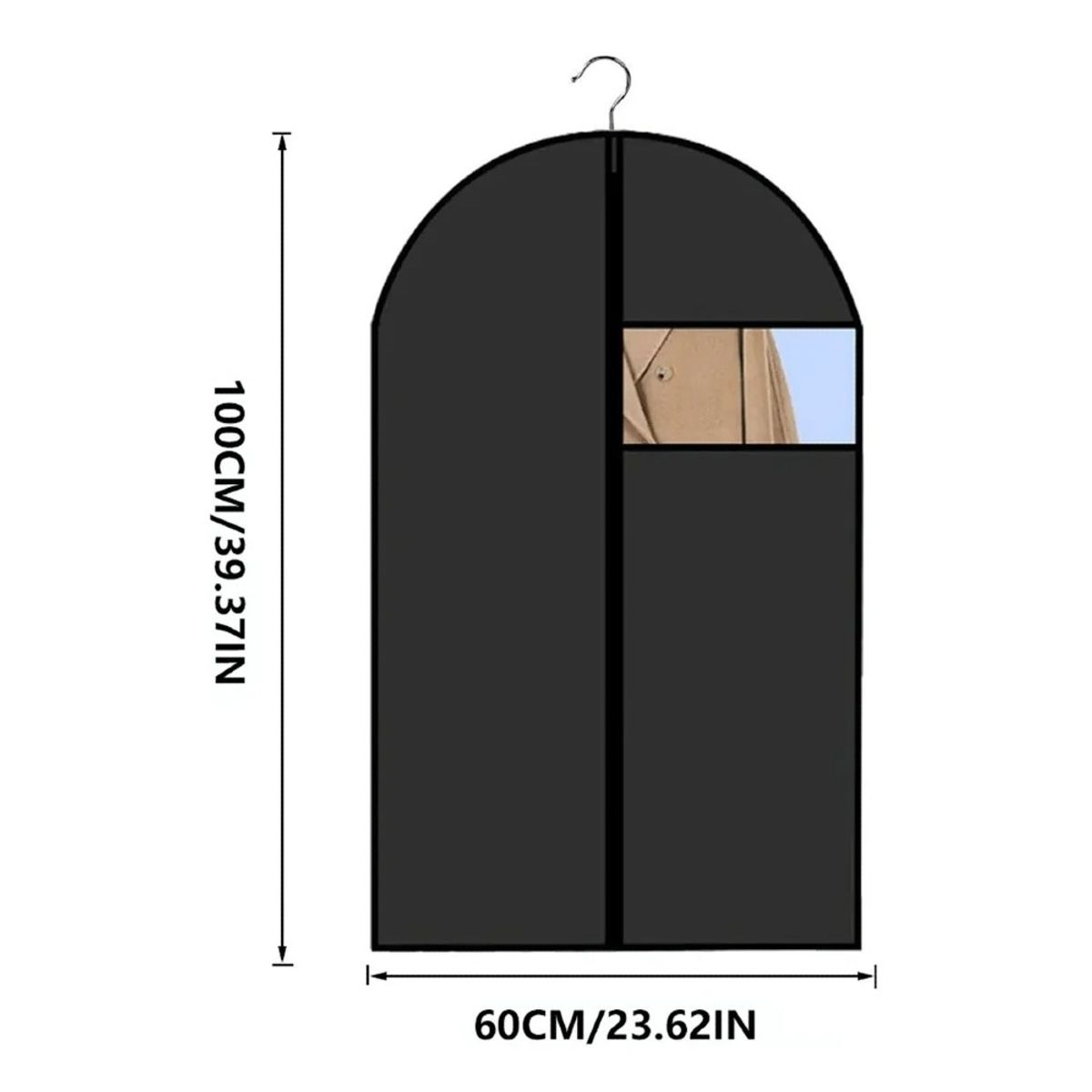 MUNDO MAGIA - Pack 5 Funda Cubre Vestido Traje Guarda Terno 100×60cm Negro