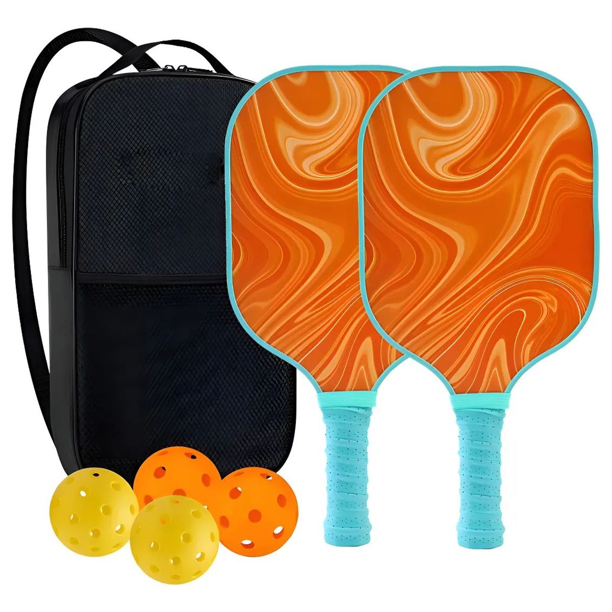 GENERICO - Set 2 Raquetas Pickleball Paddle Fibra De Vidrio Con Pelotas